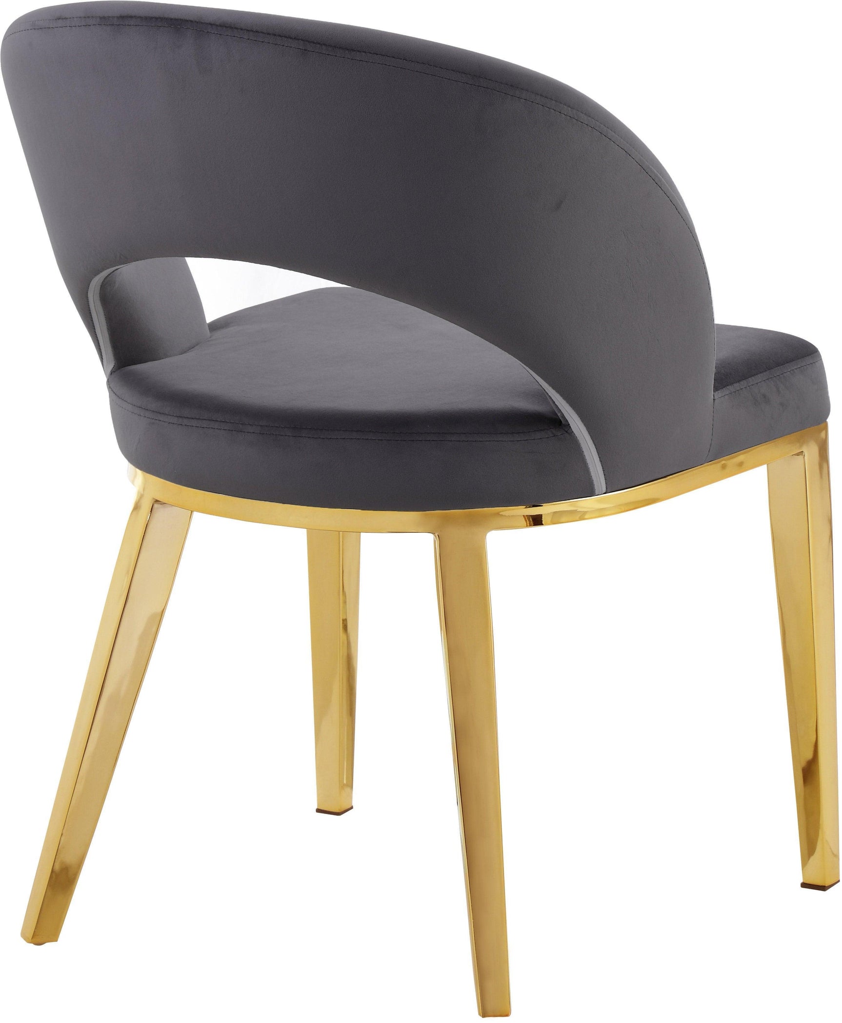 Roberto Grey Velvet Dining Chair 765Grey-c - Ella Furniture