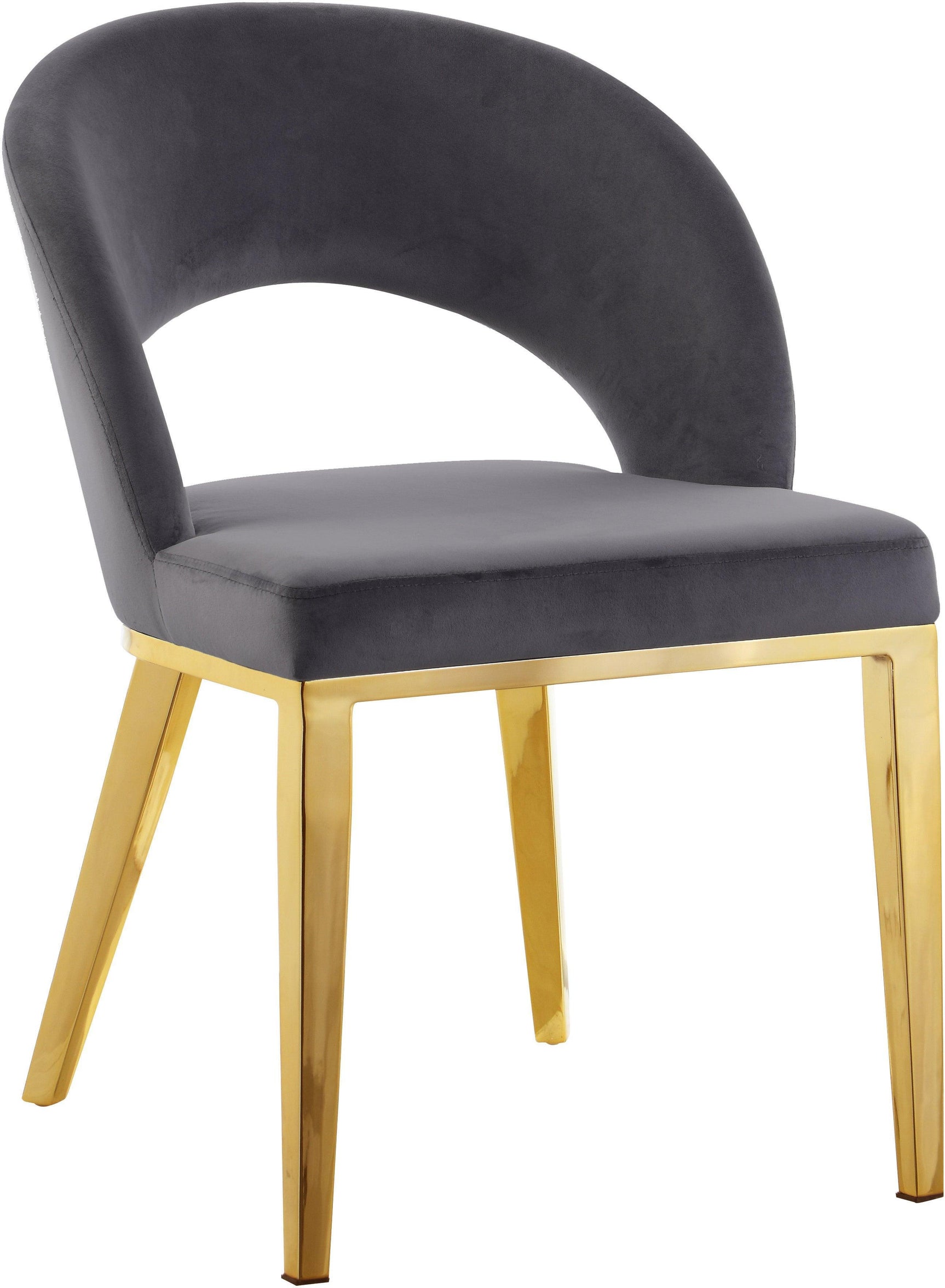 Roberto Grey Velvet Dining Chair 765Grey-c - Ella Furniture