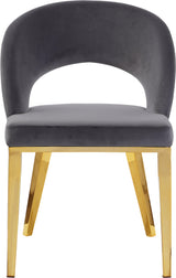 Roberto Grey Velvet Dining Chair 765Grey-c - Ella Furniture