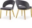 Roberto Grey Velvet Dining Chair 765Grey-c - Ella Furniture