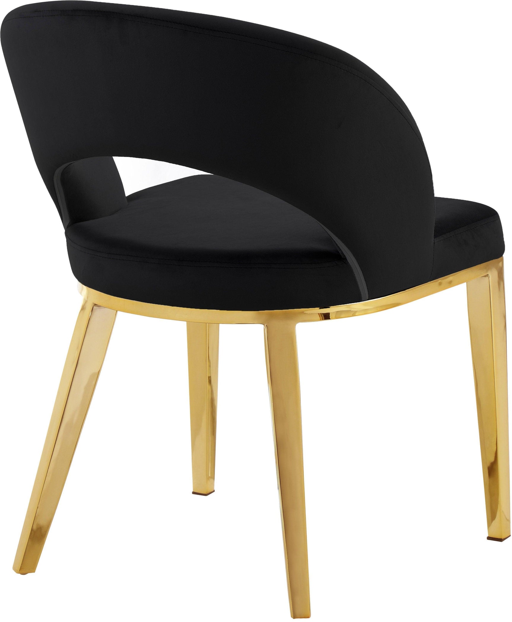 Roberto Black Velvet Dining Chair 765Black-c - Ella Furniture