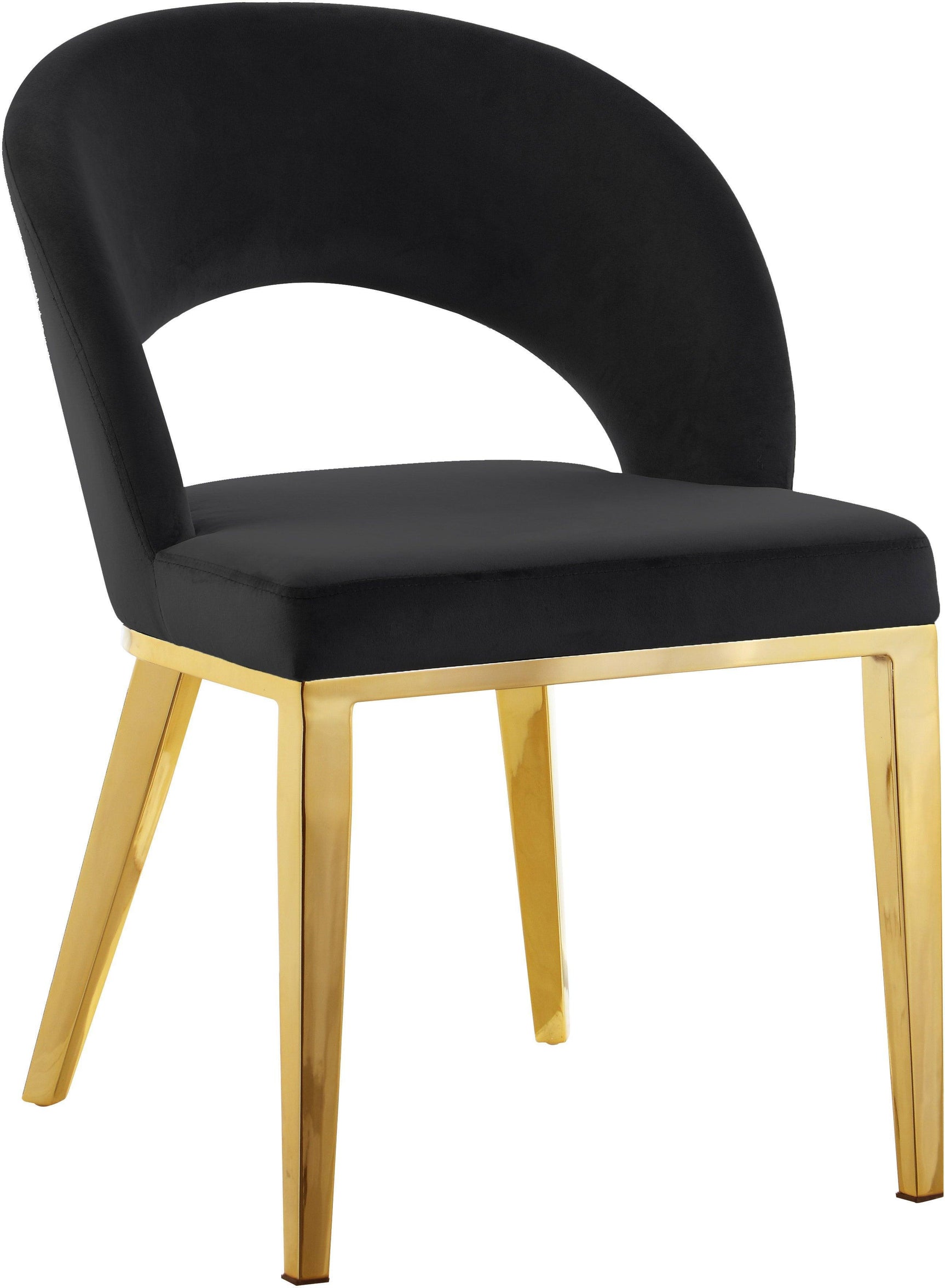 Roberto Black Velvet Dining Chair 765Black-c - Ella Furniture
