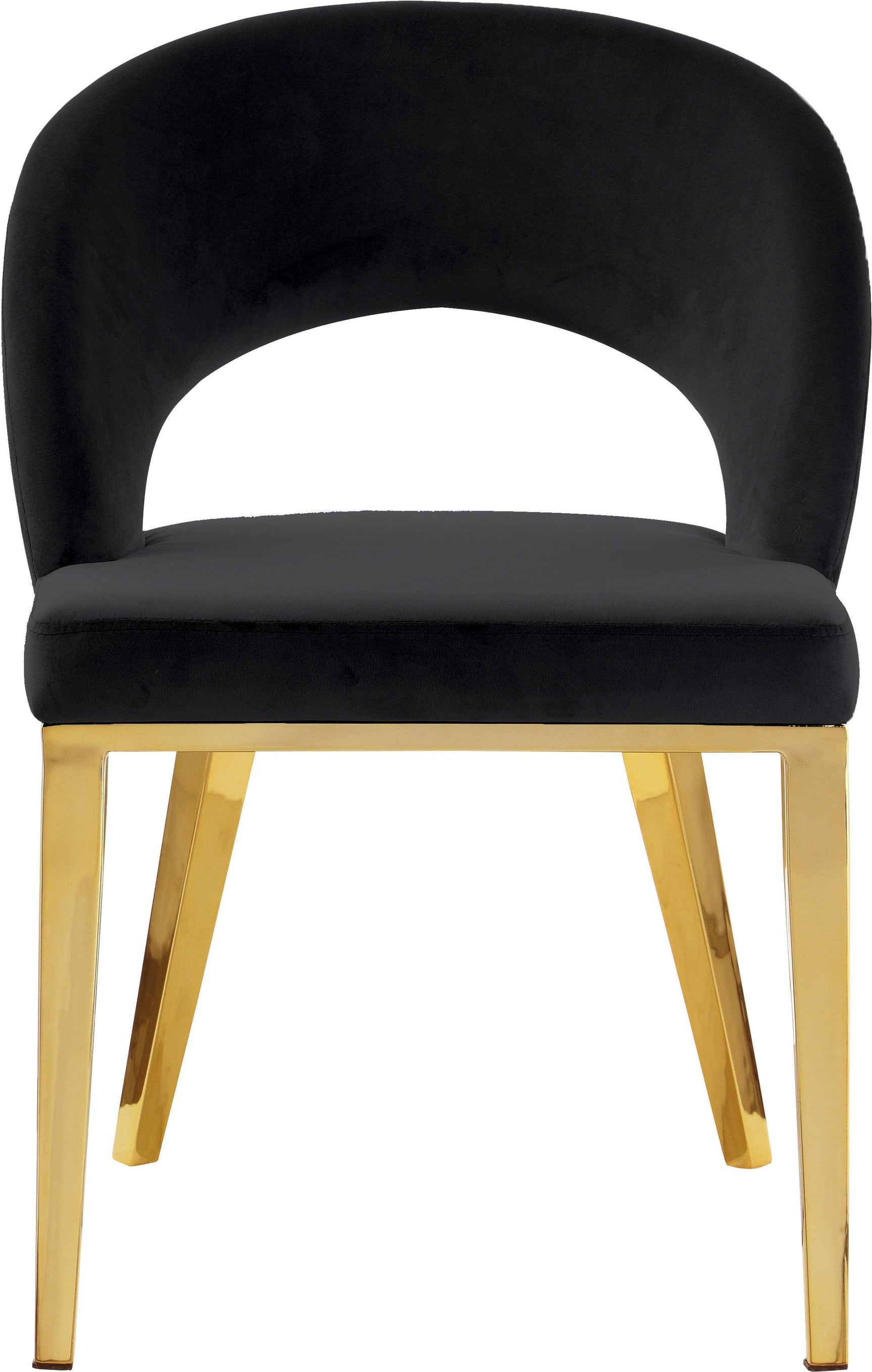 Roberto Black Velvet Dining Chair 765Black-c - Ella Furniture