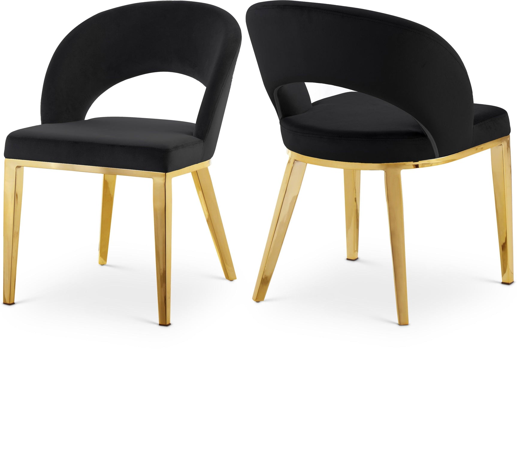 Roberto Black Velvet Dining Chair 765Black-c - Ella Furniture