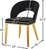Roberto Black Velvet Dining Chair 765Black-c - Ella Furniture