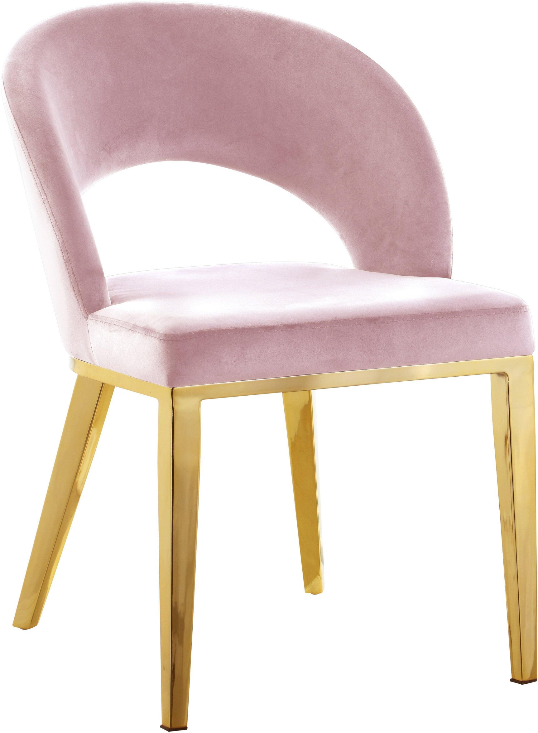Roberto Pink Velvet Dining Chair - Ella Furniture