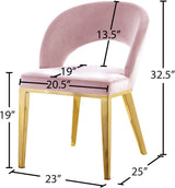 Roberto Pink Velvet Dining Chair - Ella Furniture