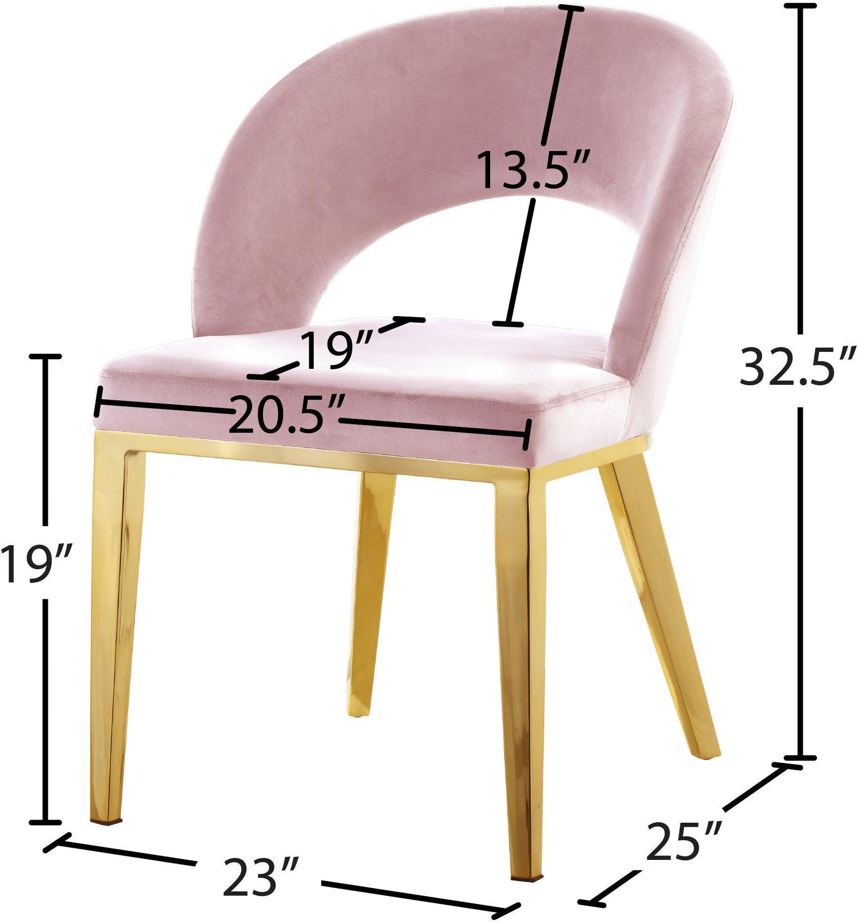 Roberto Pink Velvet Dining Chair - Ella Furniture