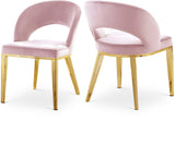 Roberto Pink Velvet Dining Chair - Ella Furniture