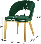Roberto Green Velvet Dining Chair - Ella Furniture
