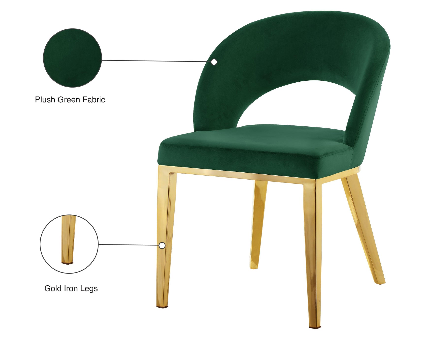 Roberto Green Velvet Dining Chair - Ella Furniture