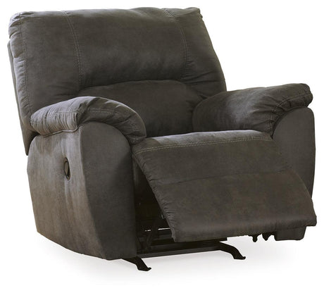 Tambo Pewter Faux Leather Recliner Chair pulled out recline position