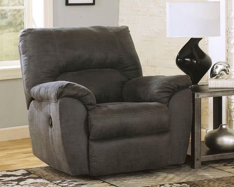 Tambo Pewter Faux Leather Recliner Chair close-up of upholstery