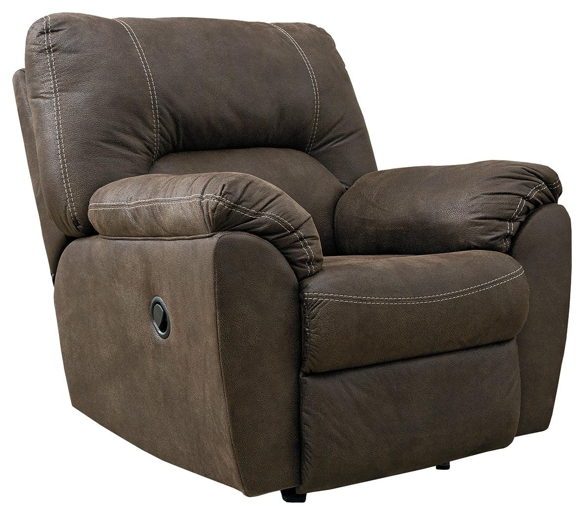 Tambo Canyon Faux Leather Recliner - Ella Furniture