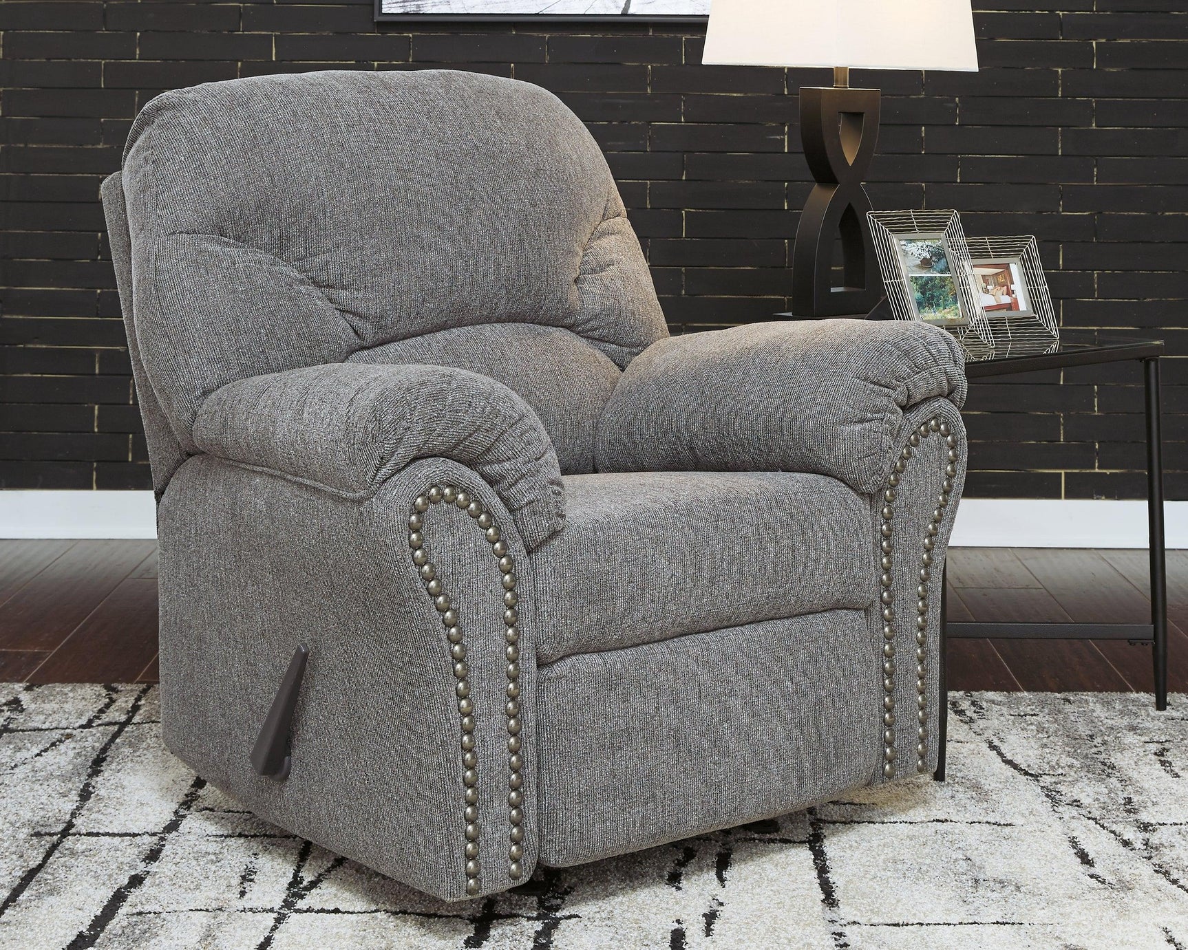 Allmaxx Pewter Chenille Recliner - Ella Furniture