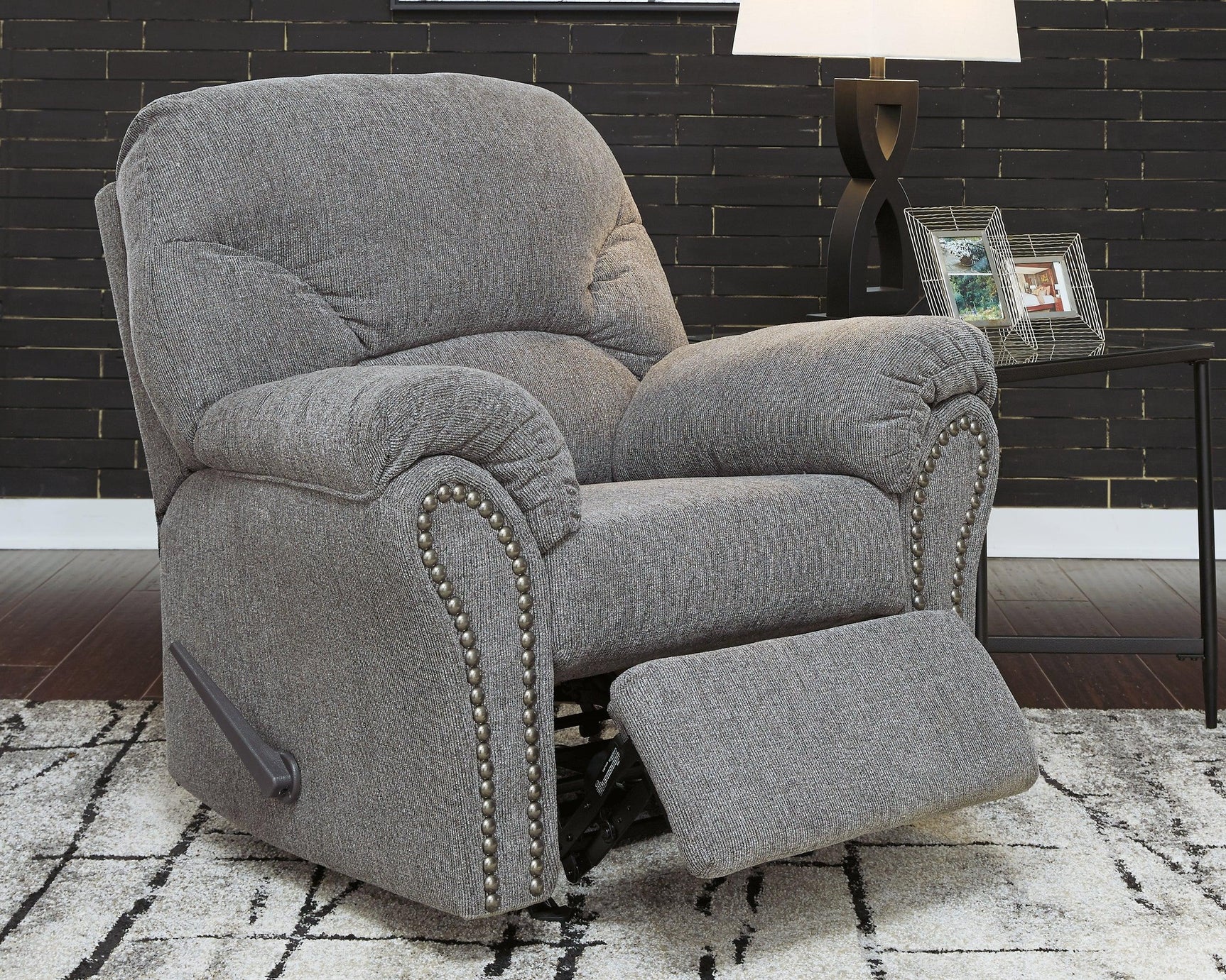 Allmaxx Pewter Chenille Recliner - Ella Furniture