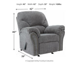 Allmaxx Pewter Chenille Recliner - Ella Furniture