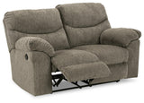 Alphons Putty Reclining Loveseat - Ella Furniture