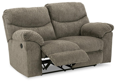 Alphons Putty Reclining Loveseat - Ella Furniture