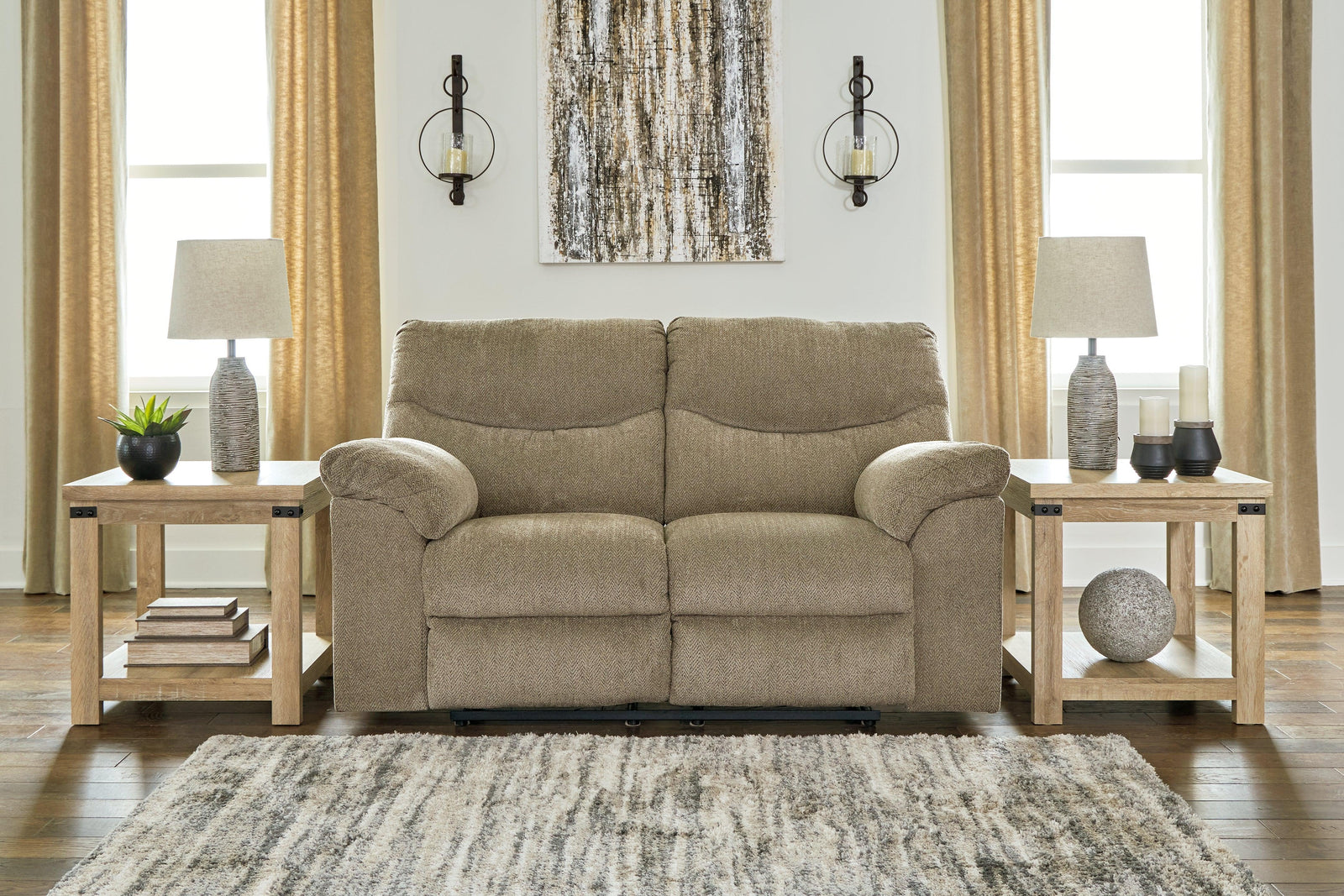 Alphons Briar Reclining Loveseat - Ella Furniture