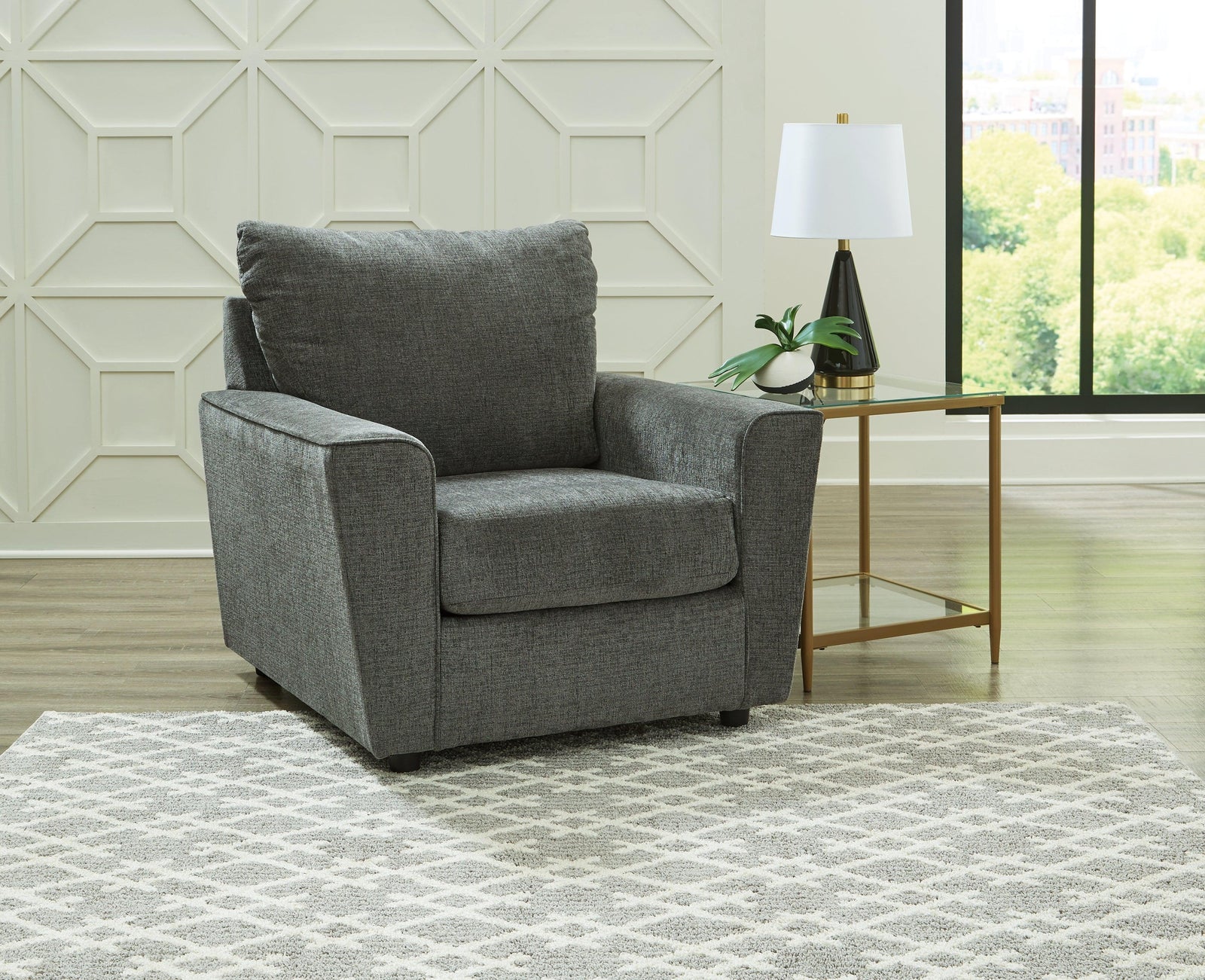Stairatt Gravel Chenille Chair - Ella Furniture