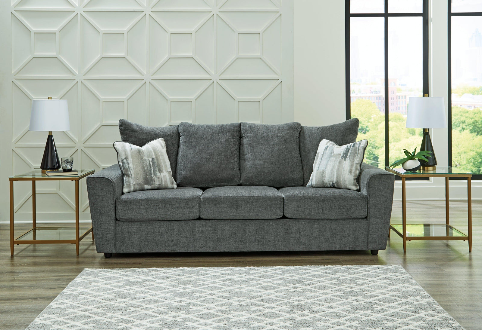 Stairatt Gravel Chenille Sofa - Ella Furniture