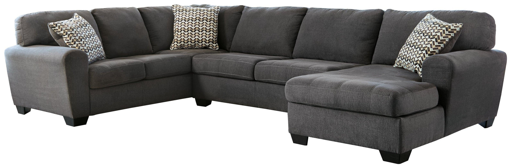 Ambee Slate Chenille 3-Piece Sectional With Chaise 28620S1 - Ella Furniture