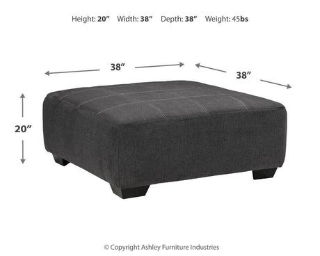 Ambee Slate Chenille Oversized Accent Ottoman - Ella Furniture