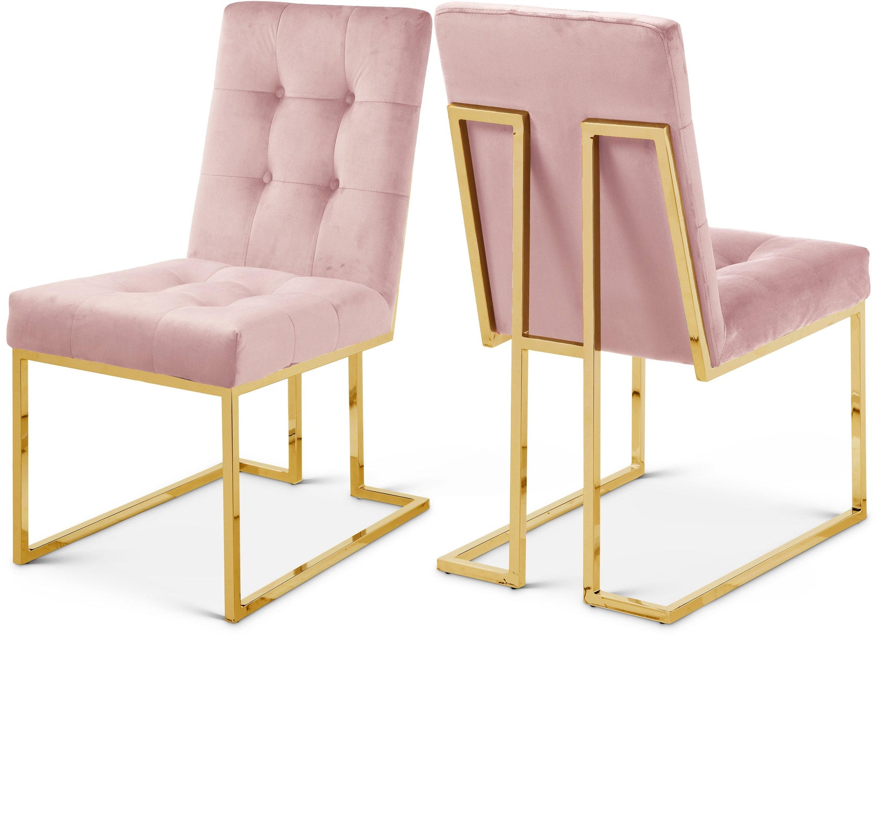 Pierre Pink Velvet Dining Chair - Ella Furniture