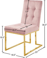 Pierre Pink Velvet Dining Chair - Ella Furniture