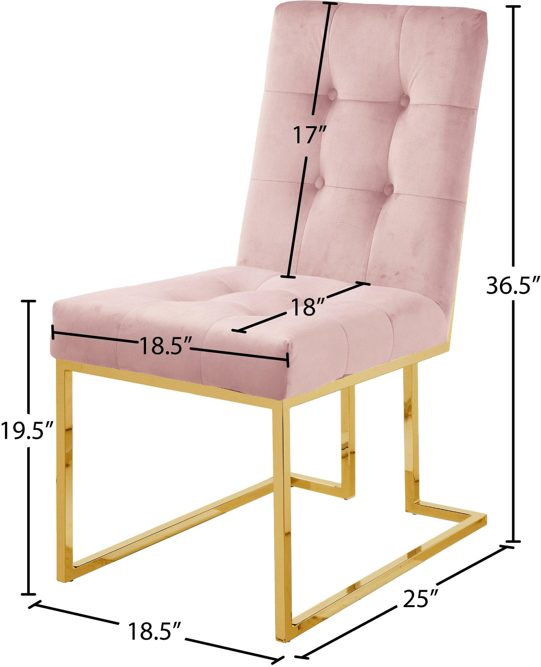 Pierre Pink Velvet Dining Chair - Ella Furniture