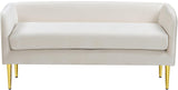 Audrey Cream Velvet Bench - Ella Furniture
