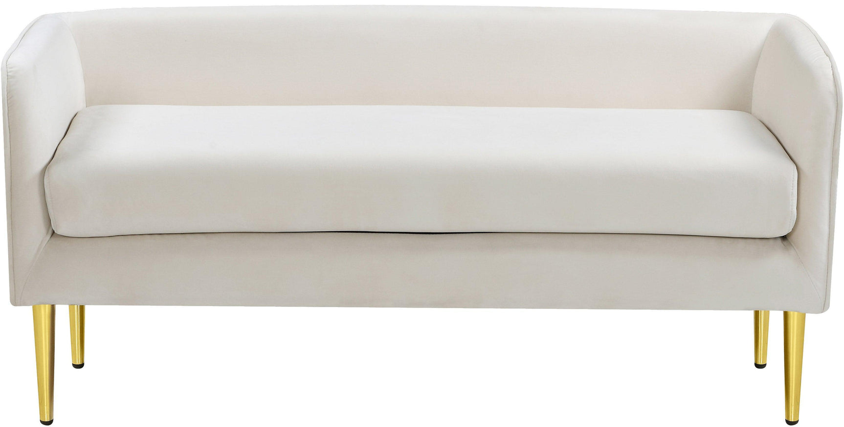 Audrey Cream Velvet Bench - Ella Furniture