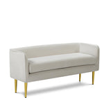 Audrey Cream Velvet Bench - Ella Furniture