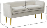 Audrey Cream Velvet Bench - Ella Furniture