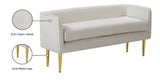 Audrey Cream Velvet Bench - Ella Furniture