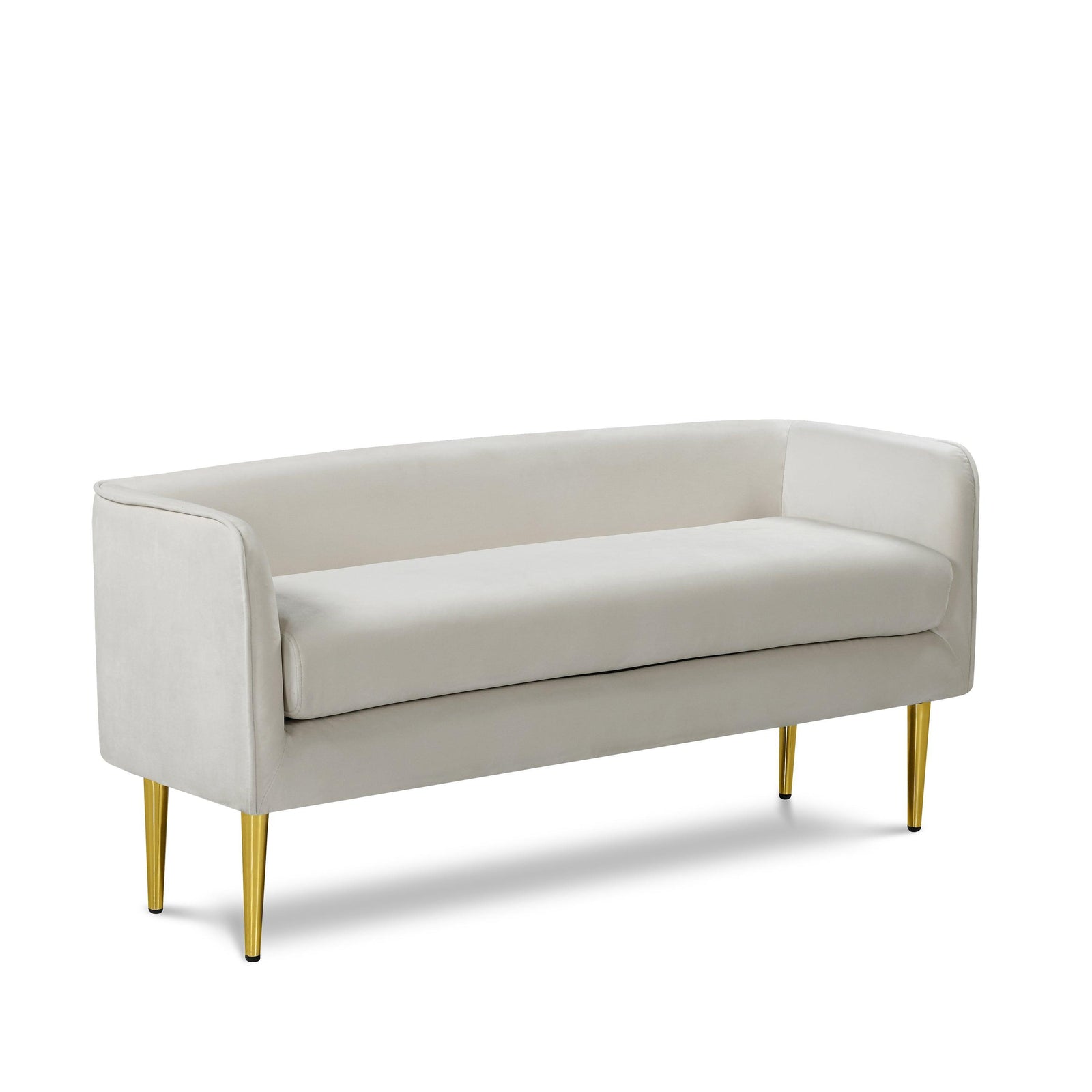 Audrey Cream Velvet Bench - Ella Furniture