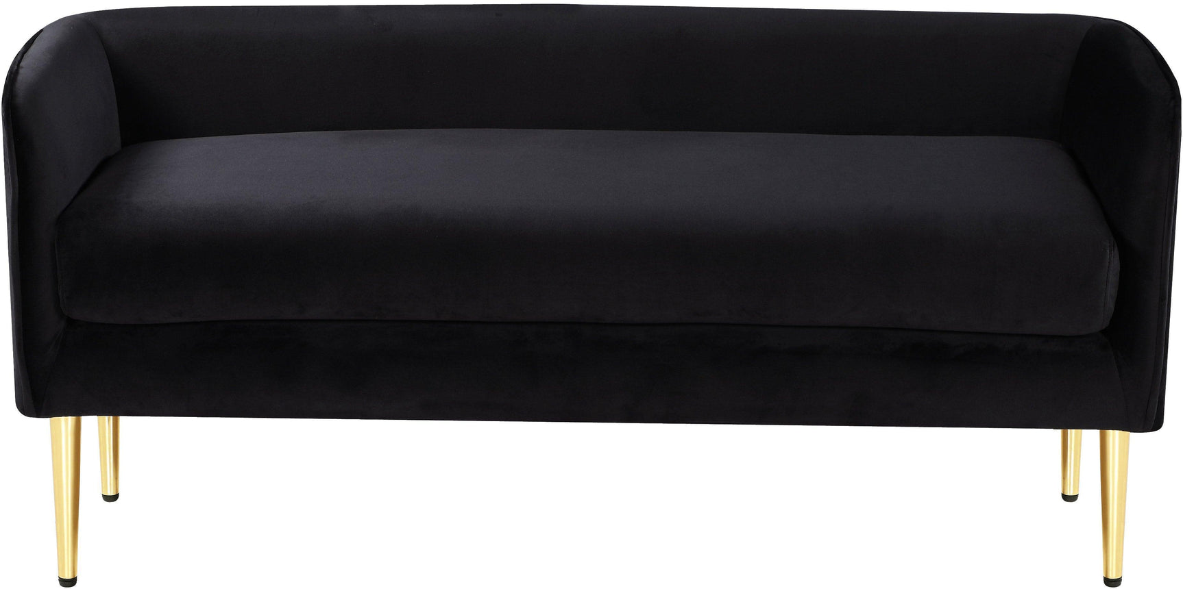 Audrey Black Velvet Bench - Ella Furniture