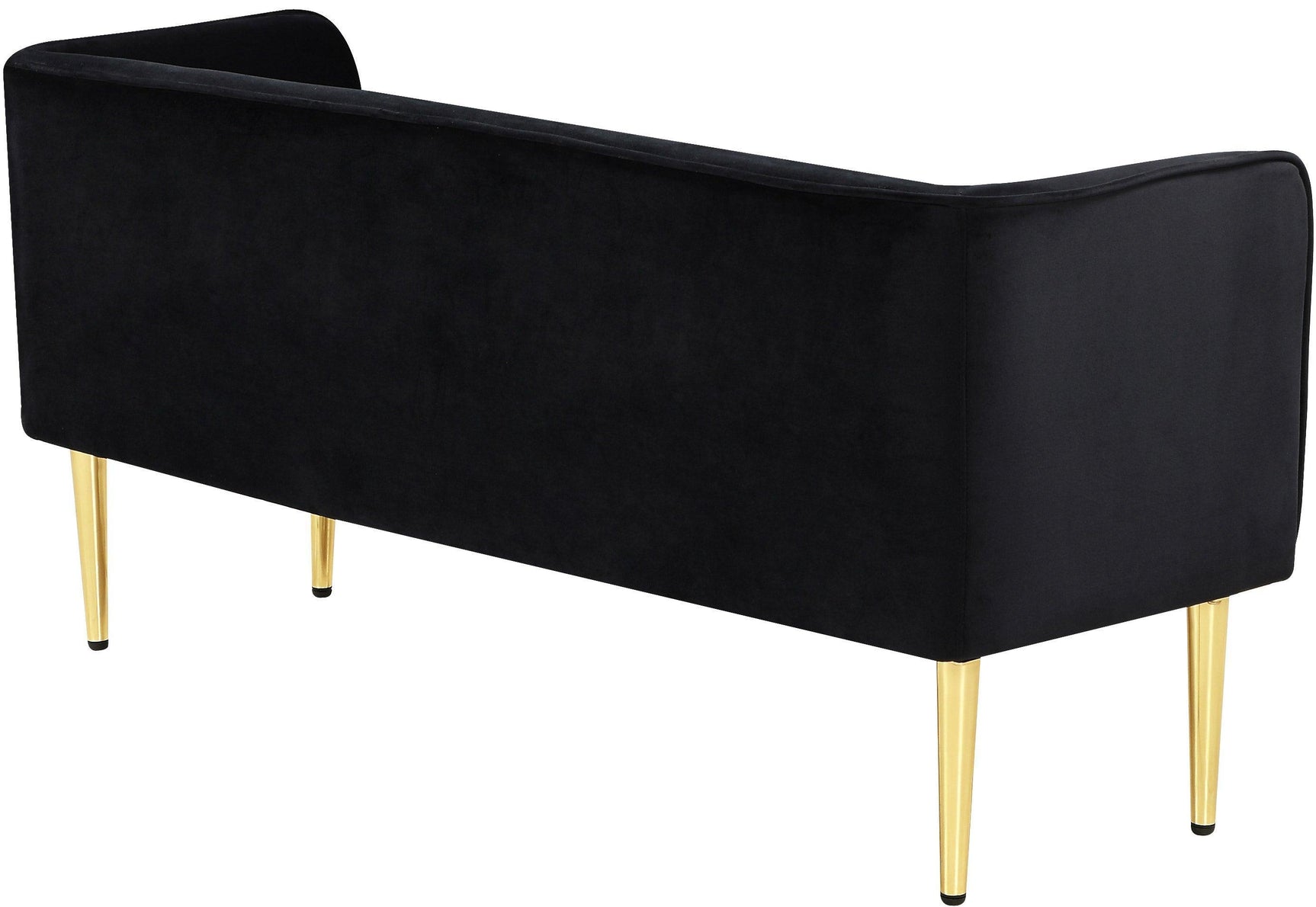 Audrey Black Velvet Bench - Ella Furniture