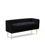 Audrey Black Velvet Bench - Ella Furniture