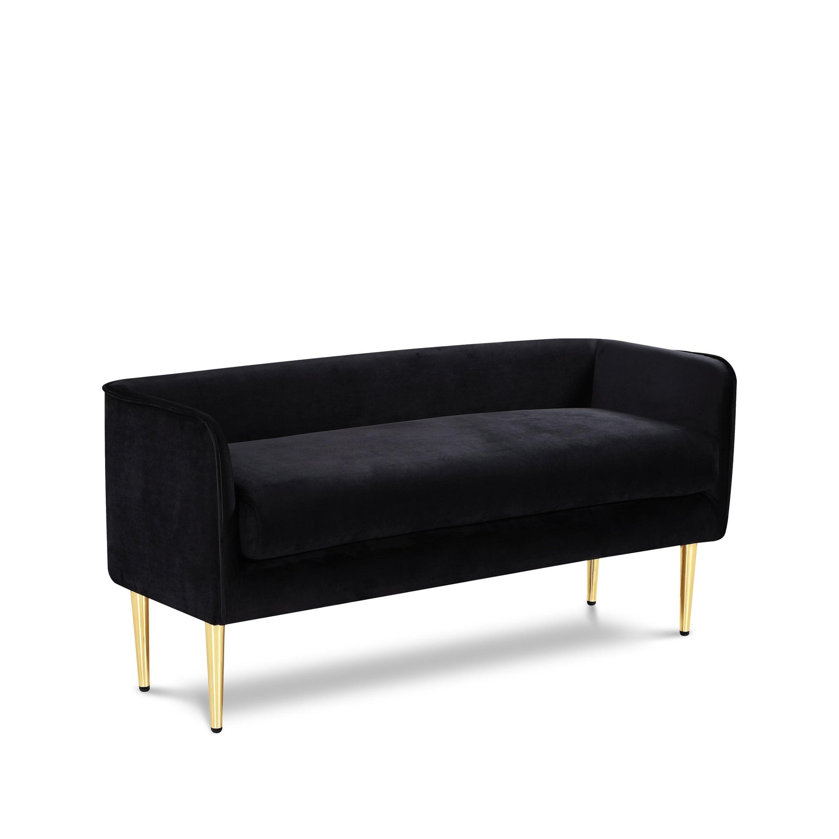 Audrey Black Velvet Bench - Ella Furniture