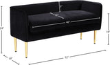 Audrey Black Velvet Bench - Ella Furniture
