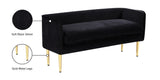 Audrey Black Velvet Bench - Ella Furniture