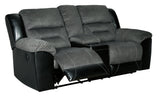 Earhart Chestnut Microfiber Reclining Loveseat With Console - Ella Furniture