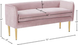 Audrey Pink Velvet Bench - Ella Furniture