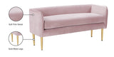 Audrey Pink Velvet Bench - Ella Furniture