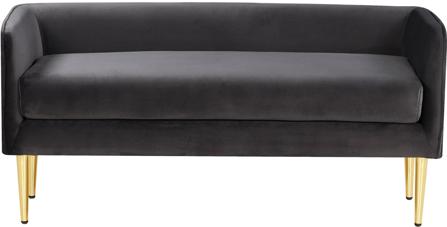 Audrey Grey Velvet Bench - Ella Furniture
