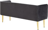 Audrey Grey Velvet Bench - Ella Furniture