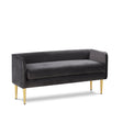 Audrey Grey Velvet Bench - Ella Furniture