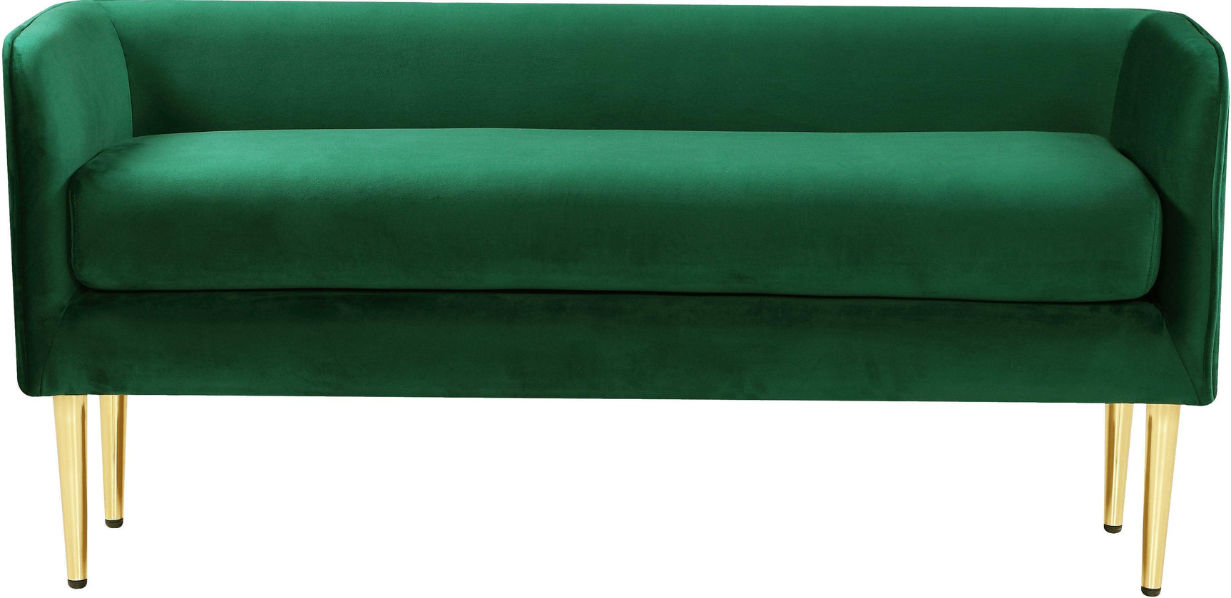 Audrey Green Velvet Bench - Ella Furniture